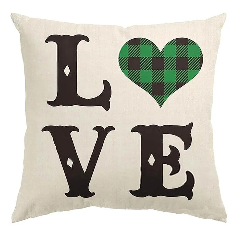 St Patrick s Day Shamrock Pillow Cover Decorative Cushion Case for Couch Sofa Bedroom Home Decoration Gift