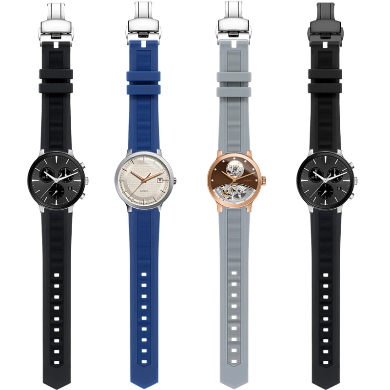 Convex silicone watch band for RADO CENTRIX TRUE R30554105 R30939125 Rubber watch strap Men and women replace wristbands 12 16mm