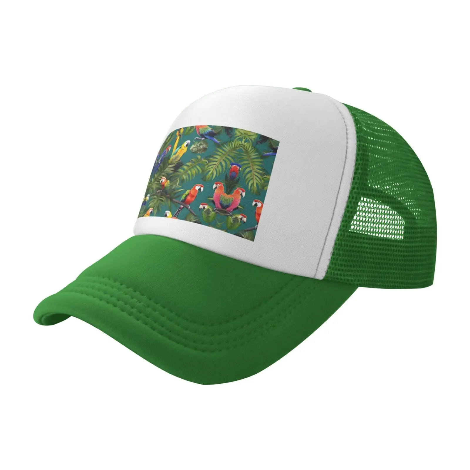 Tropical Plants and Parrots Dad Golf Hats Mesh Baseball Cap Adjustable Polo Hat for Men Women Sport Caps