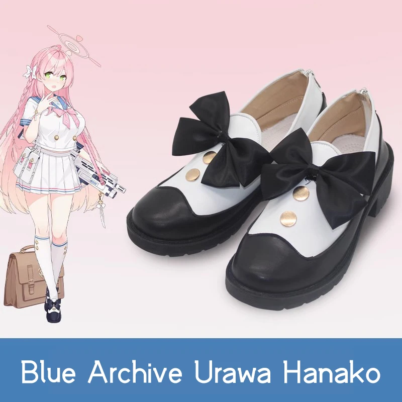 

New！Blue Archive Cos Urawa Hanako Cosplay shoes Costume Women Black Bow Customize Shoes B