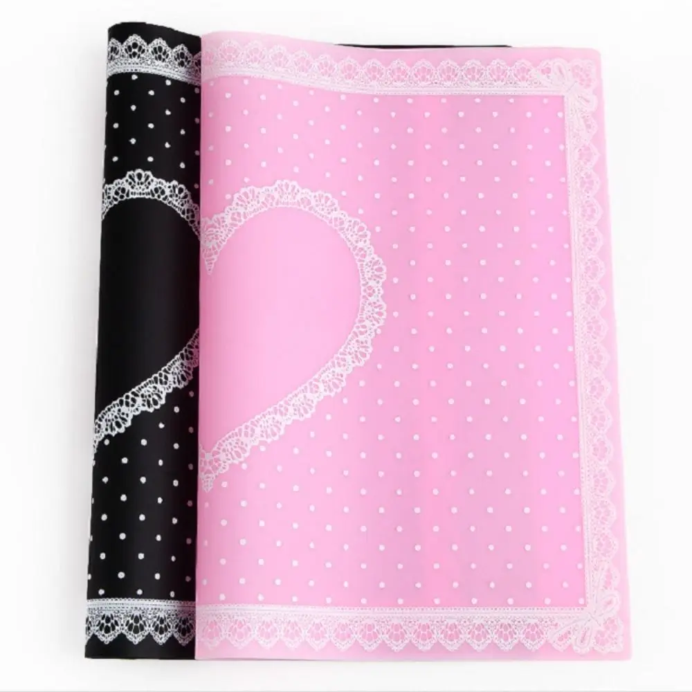 Foldable Nail Art Mat Anti-Slip Washable Silicone Table Cover Non-Slip Drainage Polka Dot Pattern Manicure Practice Mat