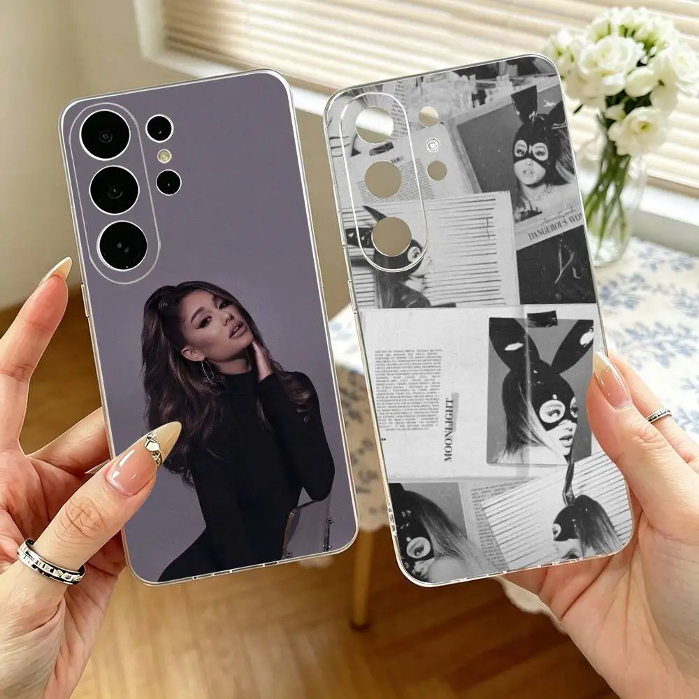 Arianas Grande  Phone Case Transparent Silicone Soft For Samsung S25,S24,S21,S22,S23,S30,Ultra,S20,Plus,Fe