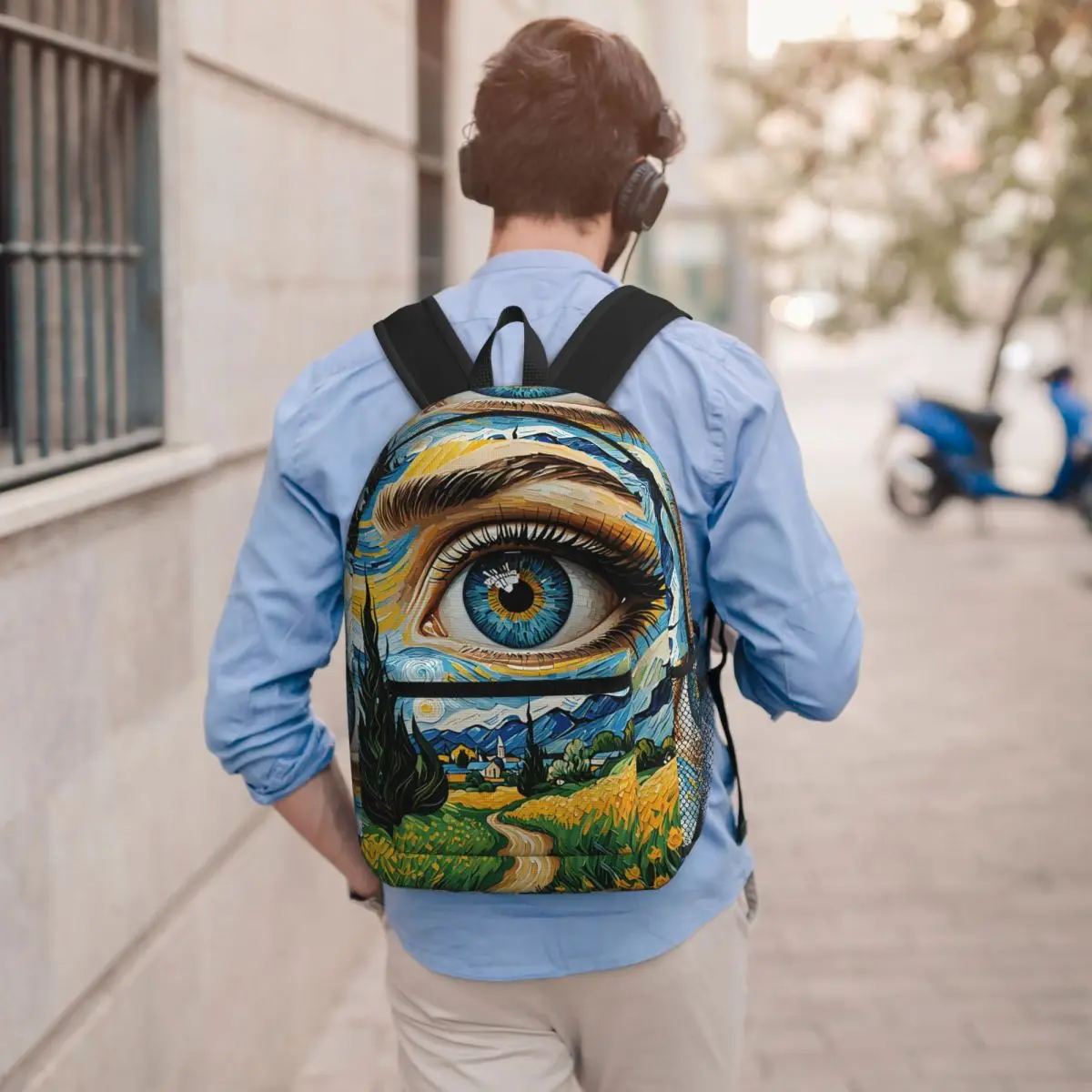 The Starry Night By Vincent Van Gogh Student Backpack School Bag Hiking Travel Daypack for Men Women Bookbag Shoulder Bags