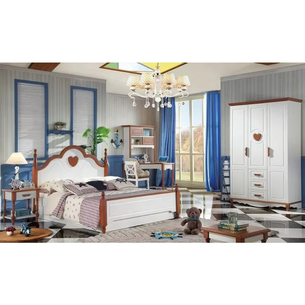 أثاث أطفال فاخر مجموعات غرف نوم أطفال باللون الأزرق الأمريكي للأولاد