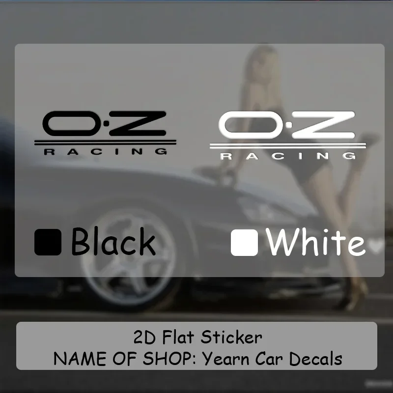 Image of 1 Stück OZ RACING Logo Schwarz-Weiß Racing Transparenter Wasserdichter Vinyl-Aufkleber für Auto-Dekoration