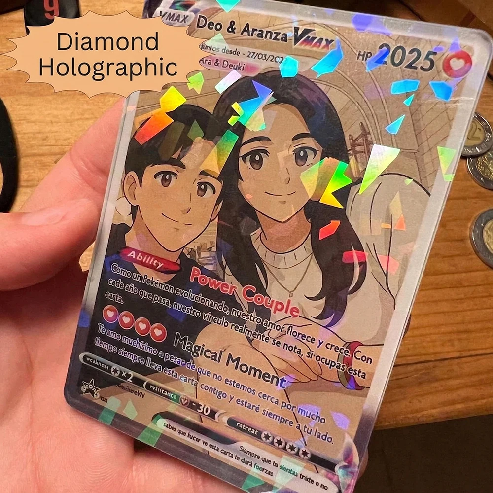 Tarjeta de Aniversario Personalizada con Anime, Foto Personalizada, Postal de Boda, Regalo de Aniversario de Cumpleaños para Parejas, Regalo de San Valentín para Enamorados