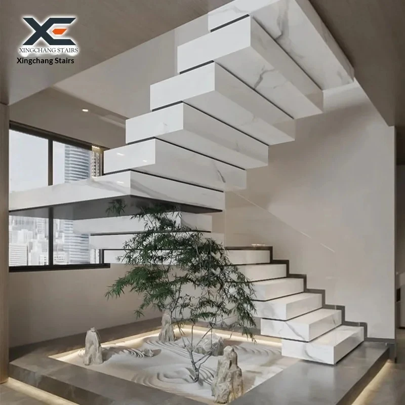 custom.Rock Slab Stacked Stairs Self-building Double-running Duplex Loft Indoor Integral Customized Household China