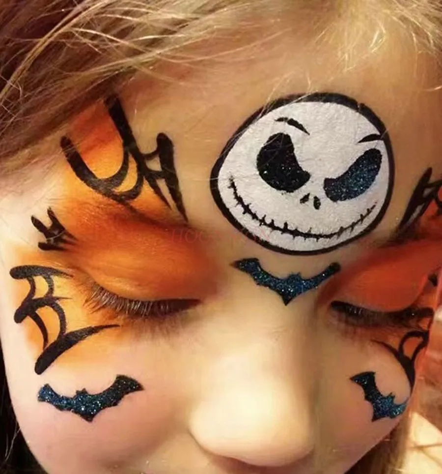 1set Halloween, Christmas, National Day, Children's Facial Painting, Tattoo Template, Hollow Tattoo Party, Hollow Template