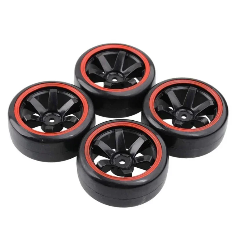 4PCS Rubber RC Racing Tires Car On Road Wheel Rim Fit For HSP HPI 9068 ALL 1/10 HSP 94123/94122/94103/D4/D3