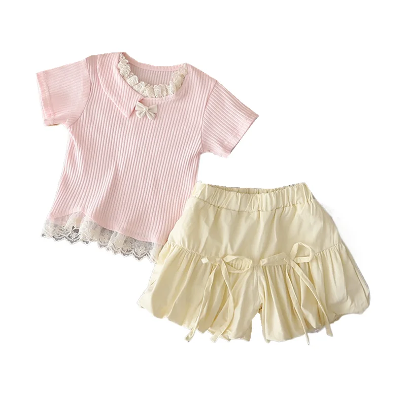 New Summer Baby Clothes Suit Children Girls Cute T-Shirt Shorts 2Pcs/Sets Kids Clothing Infant Casual Costume Toddler Tracksuits