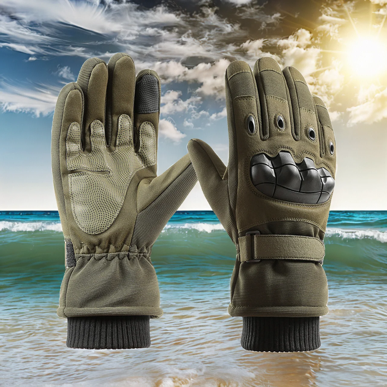 

Finger Anti-Slip Biking Waterproof Touchscreen Gloves Windproof Finger Breathable Half Road Cycling Full Mesh Bike Mountain