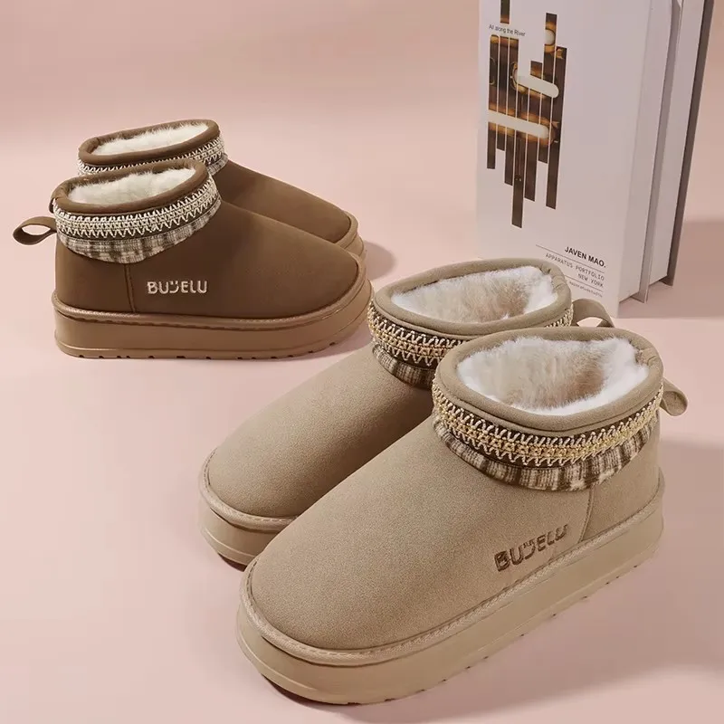 Nuevos zapatos peludos de invierno para mujer, zapatos clásicos esponjosos para casa, zapatillas cálidas de felpa para hombre, chanclas antideslizantes para interiores y exteriores a la moda para mujer