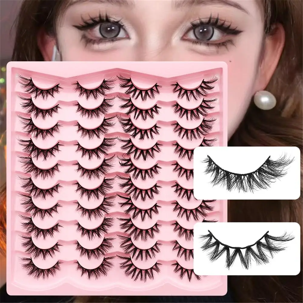 

Black Thick and Natural Curled False Eyelashes that Look Like Extensions Fluffy Fox Cat Eye Lashes Wispy Eyelashes