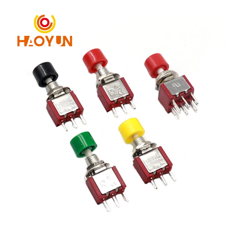 【5-1PCS】3Pin C-NO-NC 6MM Mini Momentary Automatic return Push Button Switch ON-(ON) 2A 250VAC/5A 120VAC