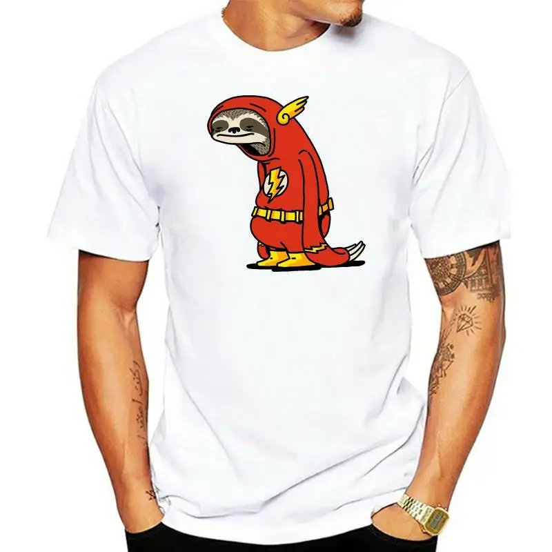 Uomo T Shirt Divertente Flash Sloth Devo Andare Veloce Artsy Tee