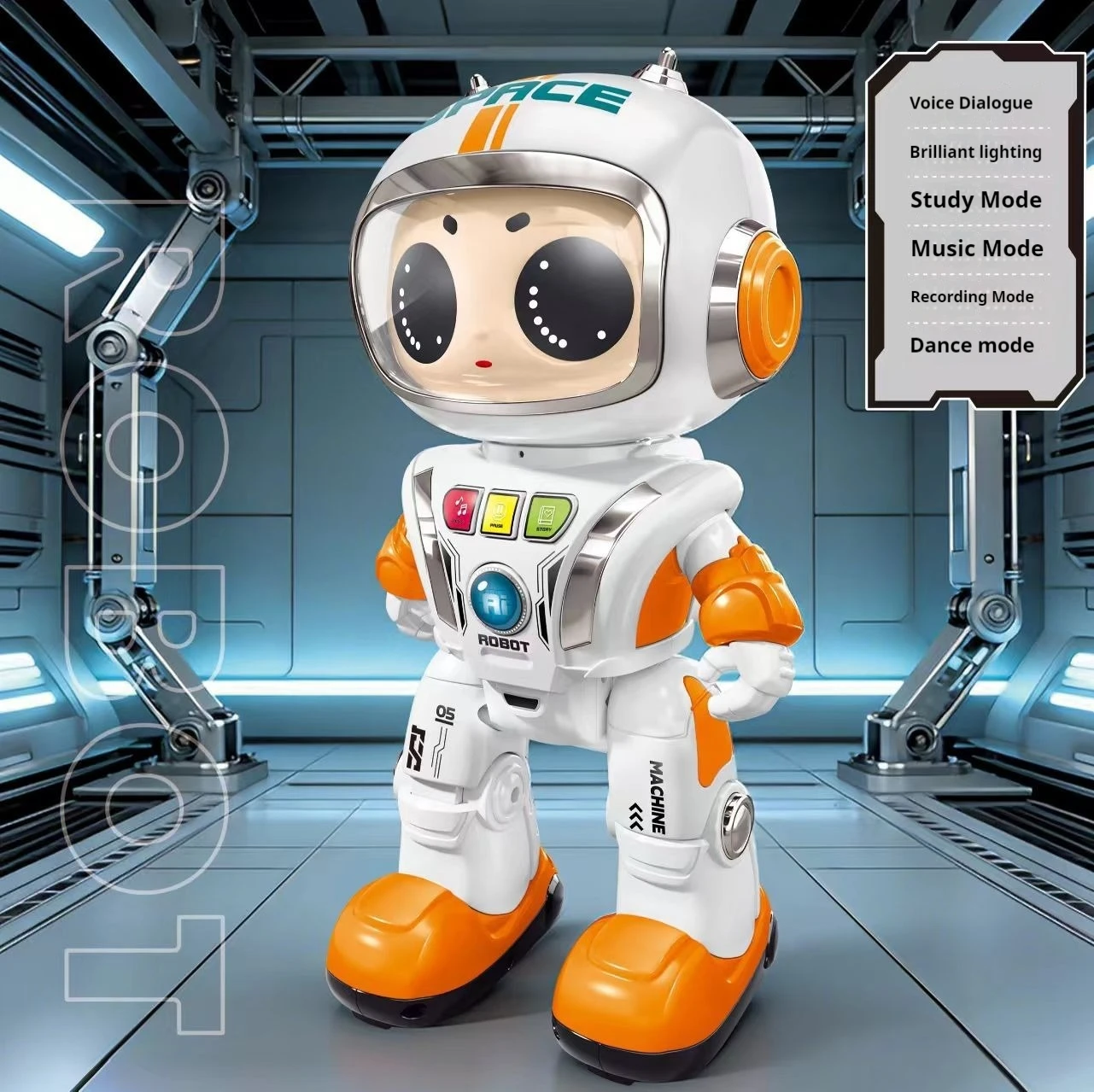 Ai Interactive Astronaut Robot Voice Dialogue Dancing Learning Music Rechargeable Kids Companion Toy For 6+ Gift Random Color
