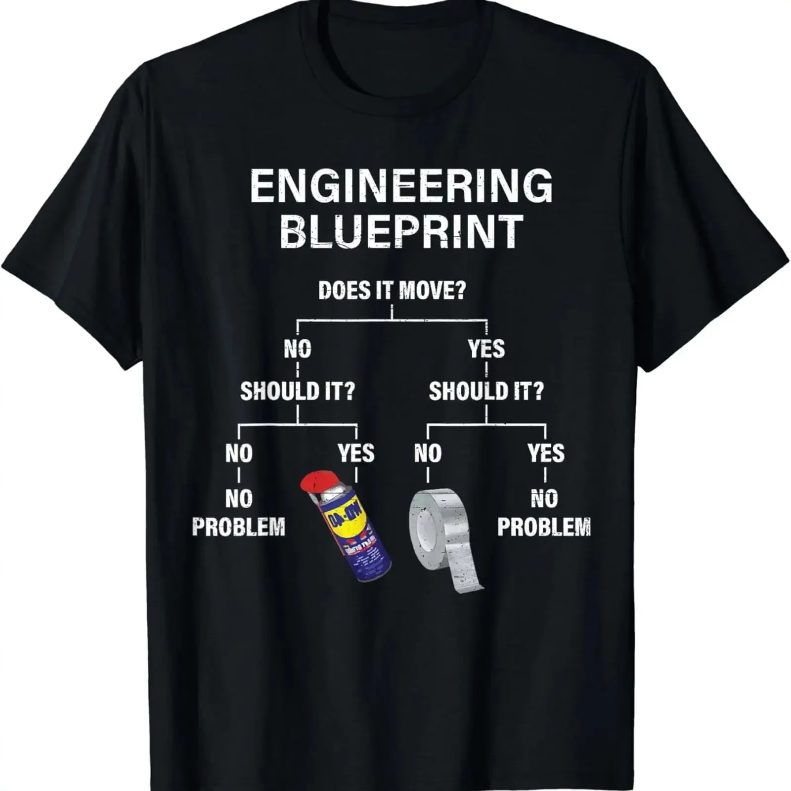 T-shirt d'ingénieur drôle "My Engineering Blueprint", effet délavé vintage, pour un usage quotidien, élégant, respirant, avec motif graphique tendance.