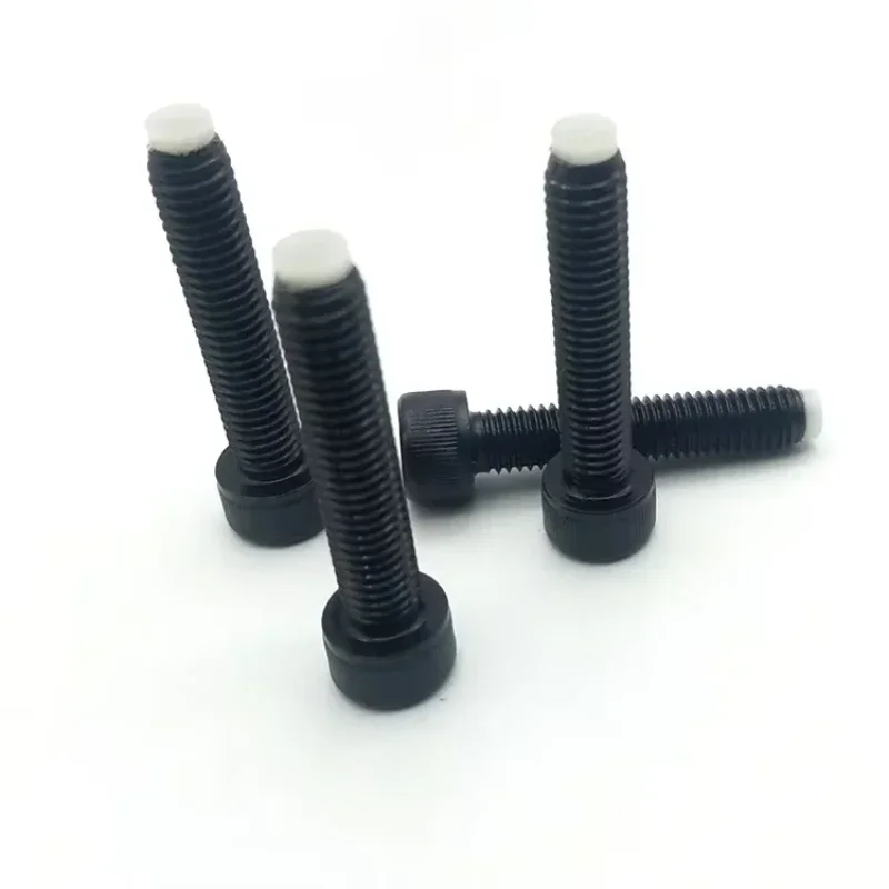 

VbAhgjoR 4pcs high precision M5 thread allen cap head set screws bolts hex socket nylon end screw stop buffer bolt BLACK