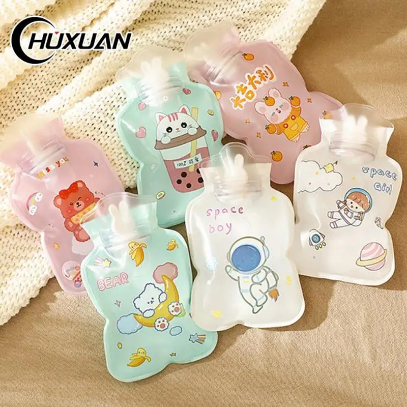 1pc PVC Mini Winter Reusable Hand Warmer Cute Cartoon Instant Self Heating Pack Warmer Portable Hot Water Bottle Bags Keep Warm