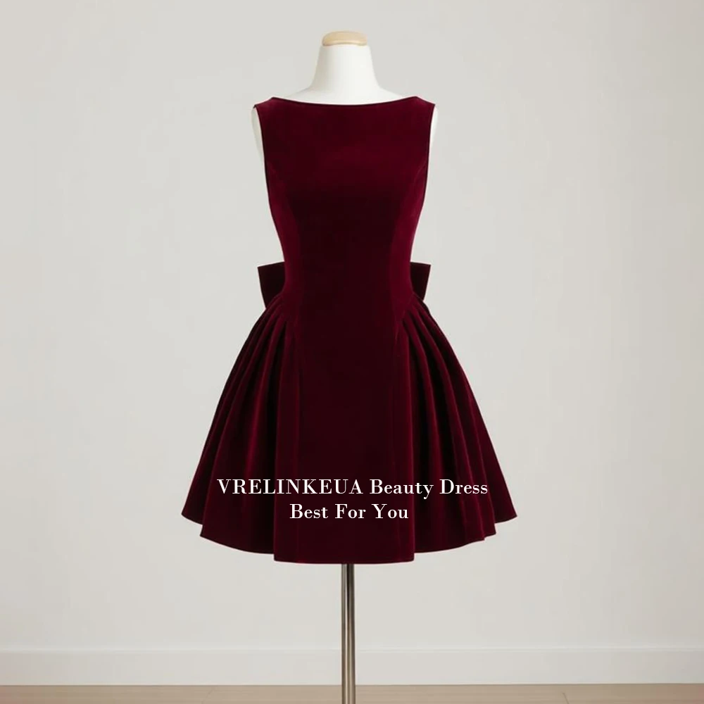 

Vintage Graduation Dress Elegant Velvet Homecoming Dresses For Teens Sweet 15 16 With Bow Short Wedding Prom Dress Customized