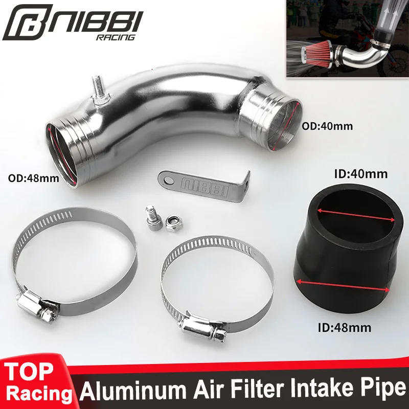 NIBBI Air Filter Intake Manifold ATV Scooter Cold Air Intake Elbow Aluminum Pipe for Honda Yamaha Motorcycle GY6 Engine Parts