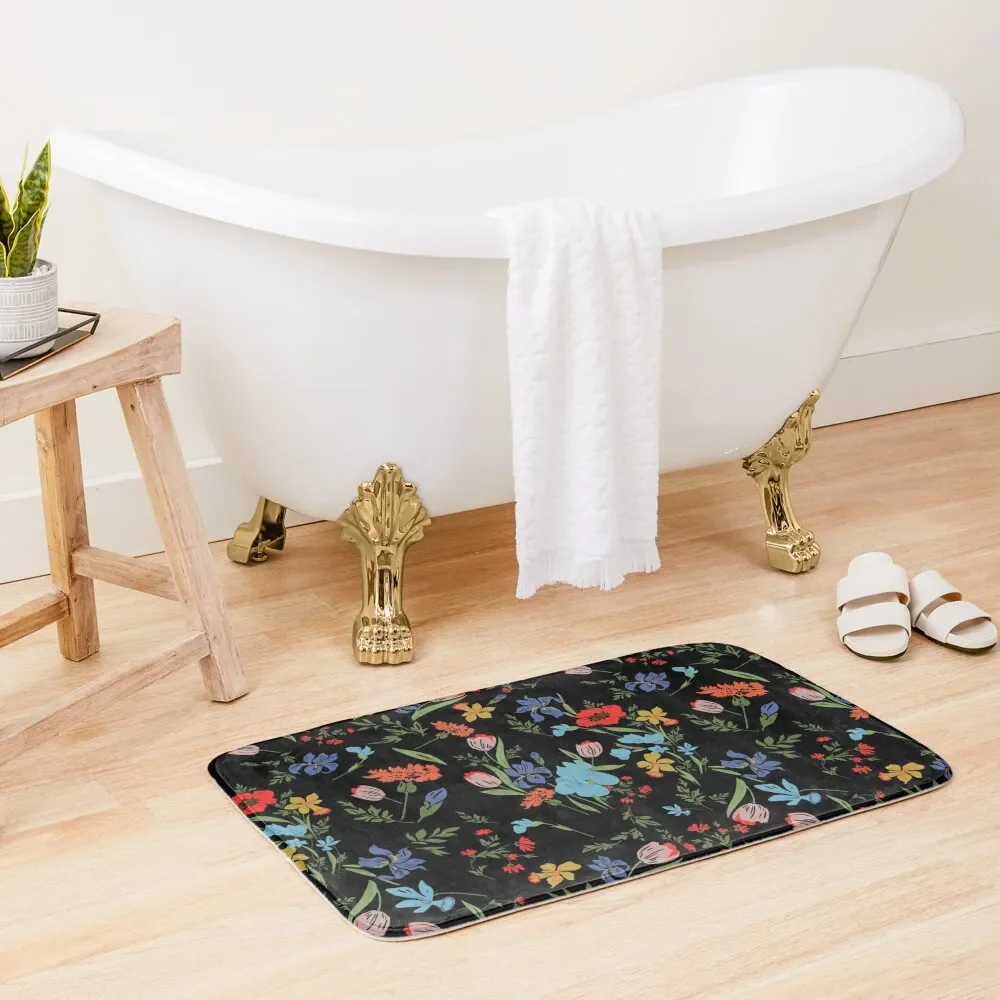 Flowery Bath Mat Anti-Slip Carpet Toilet Accessories Bathroom Carpet Rug Mat