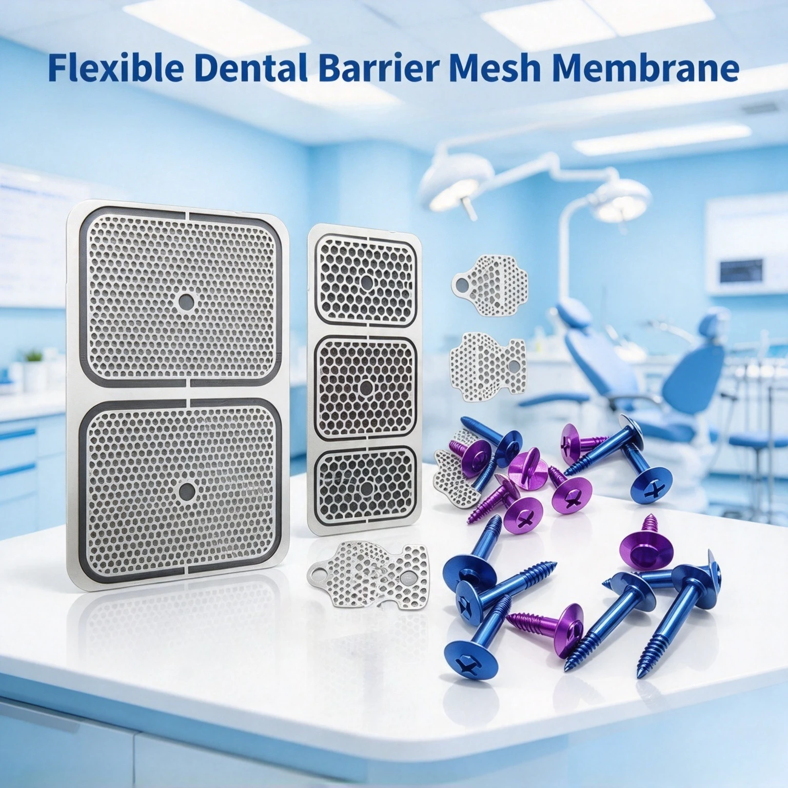 Flexible Dental Barrier Mesh Membrane Bone Regeneration Resorbable Collagen Periodontal Defect Implant Surgery