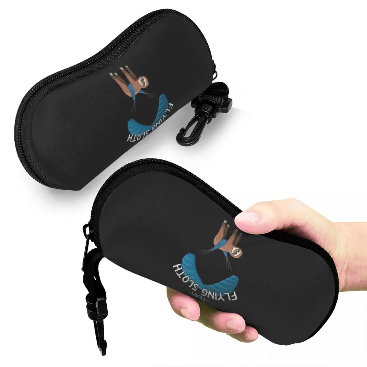 

Paragliding Flying Sloth Sunglasses Skydiver Paraglider Shell Glasses Case Protective Sunglasses Box Women Men Soft Eyeglass Bag
