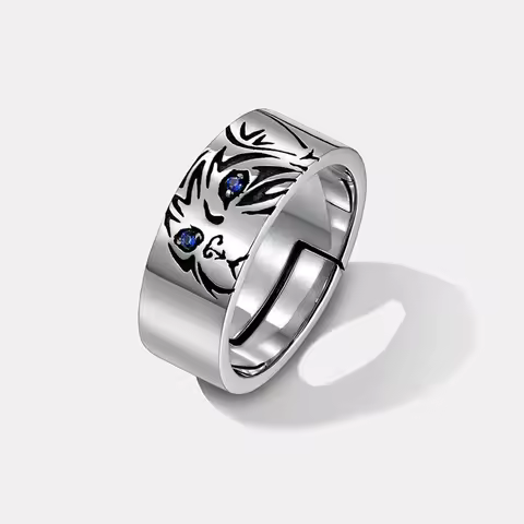 Hot Sell Trendy Carving Cat Animal Thai Silver Ladies Party Ring Wholesale Jewelry For Women Christmas Gifts Never Fade