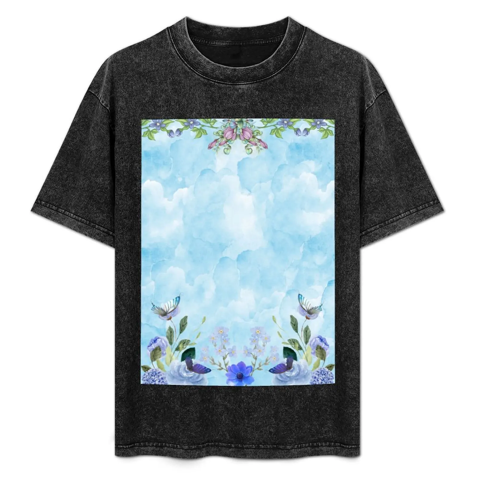 

Flowers Soft Pastel T-Shirt Casual Breathable Short Sleeve Top