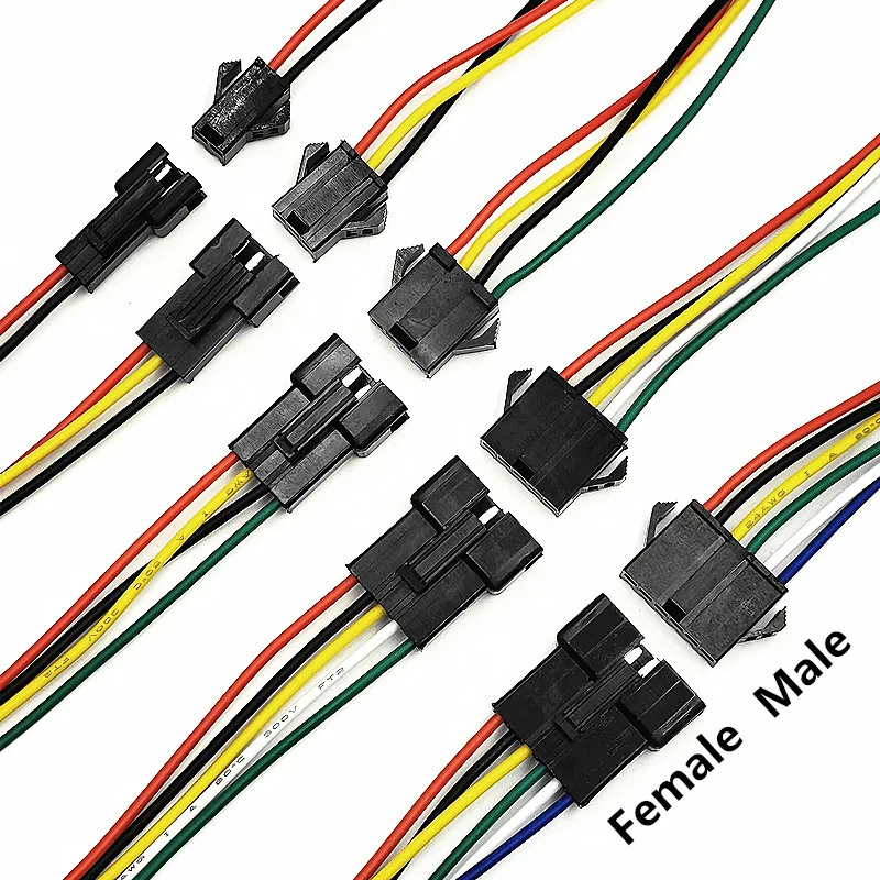 5pairs JST SM2.54 SM 2.54mm Pitch 2Pins 3/4/5/6pin Connector Plug Male Female for 3528 5050 RGB RGBW RGBWW LED Strip light