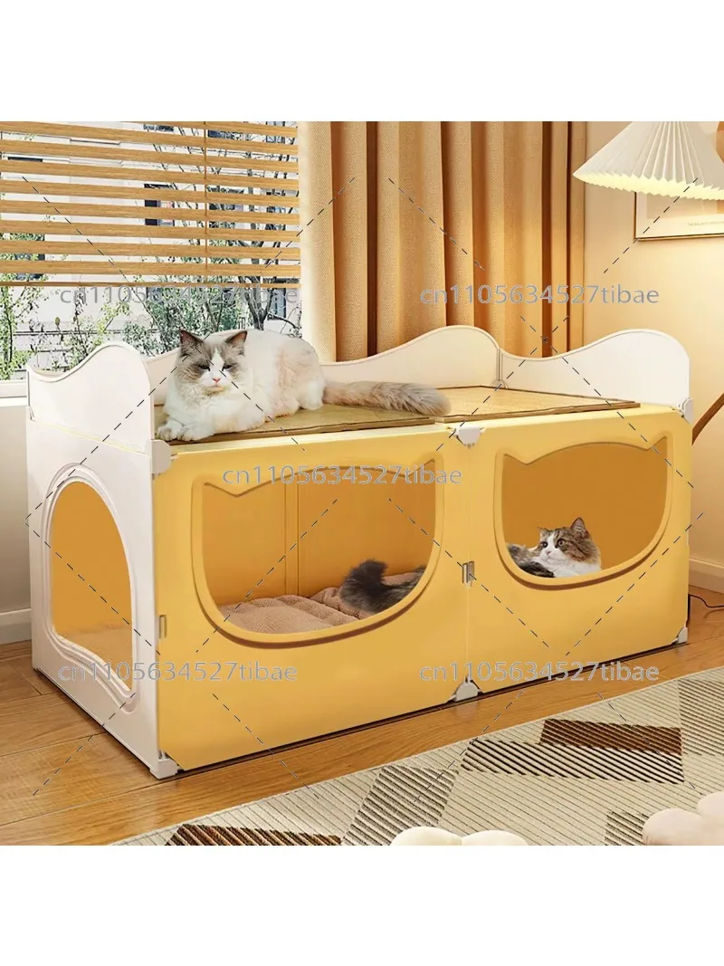 All-Season Cat Nest, Semi-Enclosed Safe Large Cat House, Cool in Summer, Perfect for Indoor and Outdoor Use