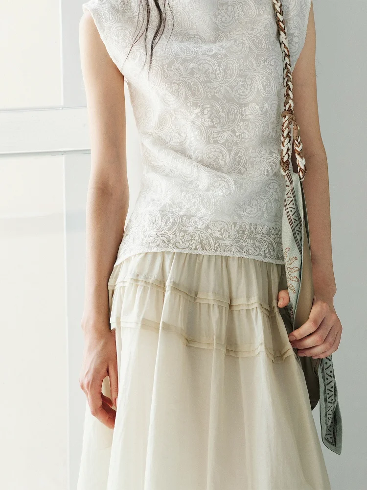 

Женский летний модный жилет AMOR Heavy Industry с вышивкой пейсли на одно плечо, приталенный, из полиэстера, для повседневной носки