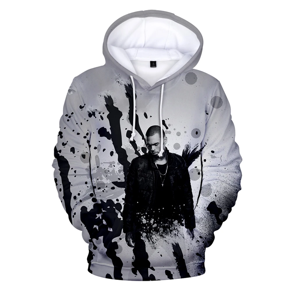 New Rapper Chris Brown Hoodies 3D Print Sweatshirt Personality Popular Men Women Casual Autumn Winter Heart Break Design Hoodies