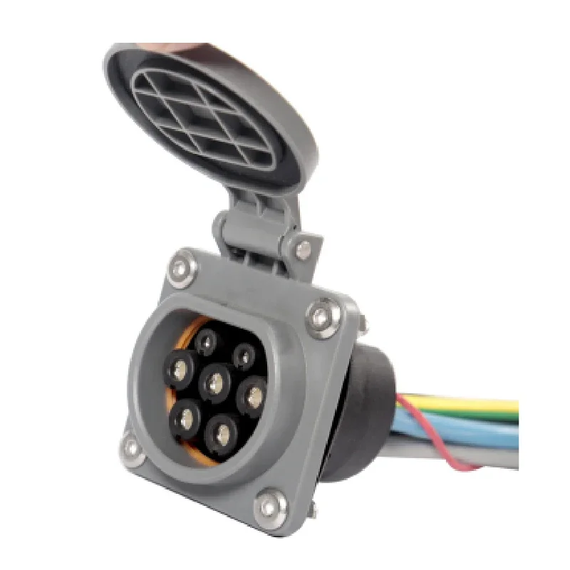 

Type 2 Female Socket for EV Charging Wallbox Station EVSE 32A 16A 3 Phase one phase IEC 62196-2 Interlock lock