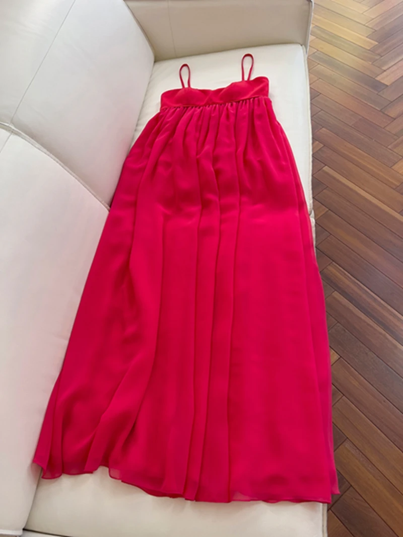 

Retro Peony Red Off-oulder Maxi Dr for Beach Vaion Wedding Irregular Hemline Drifting Sle Faionable Women's Dr