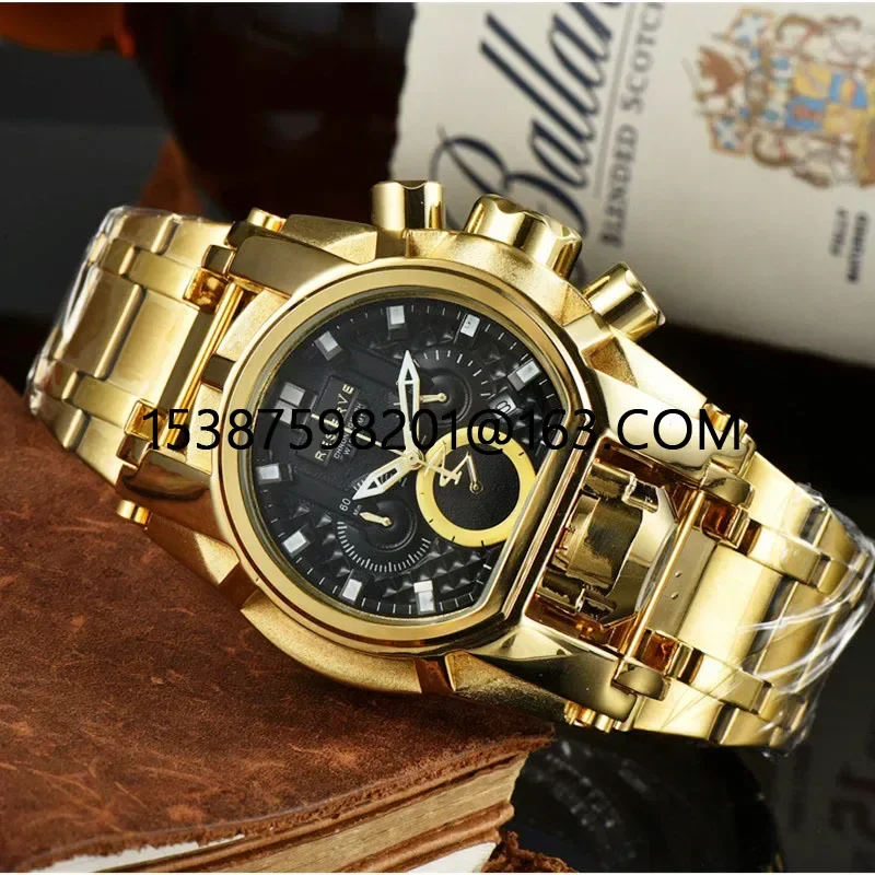 Luxury Undefeated Invicto Mens Watches Reserve Bolt Zeus Chronograph Quartz stainless steel Invincible Watch Relógio Masculino