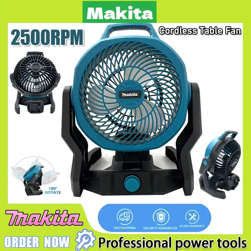 ماكيتا هيد 3 سرعات إعداد مروحة طاولة لاسلكية مروحة تخييم محمولة 21 فولت متعددة الأغراض قابلة للتعديل تعمل بالطاقة سطح المكتب مروحة أرضية #1