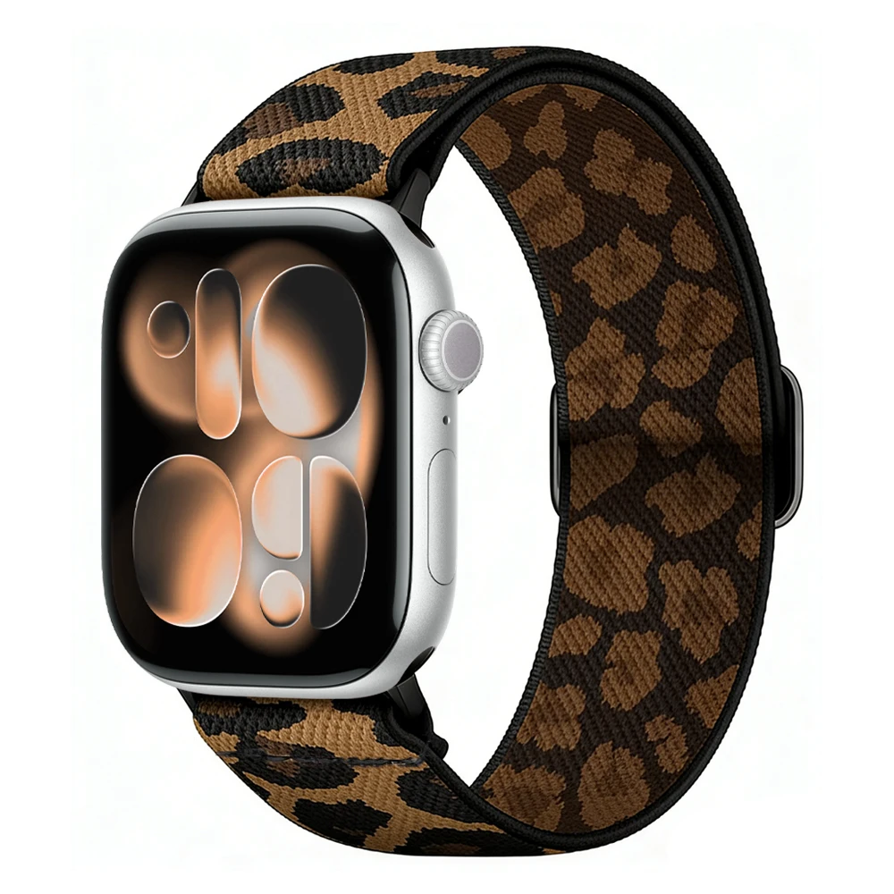 Armbänder für Apple Watch Band 42mm 49/46/45/44/42/41/40mm Leopard-Armband, dehnbares Armband, Correa Serie 11 10 9 8 7 6 5 SE Ultra