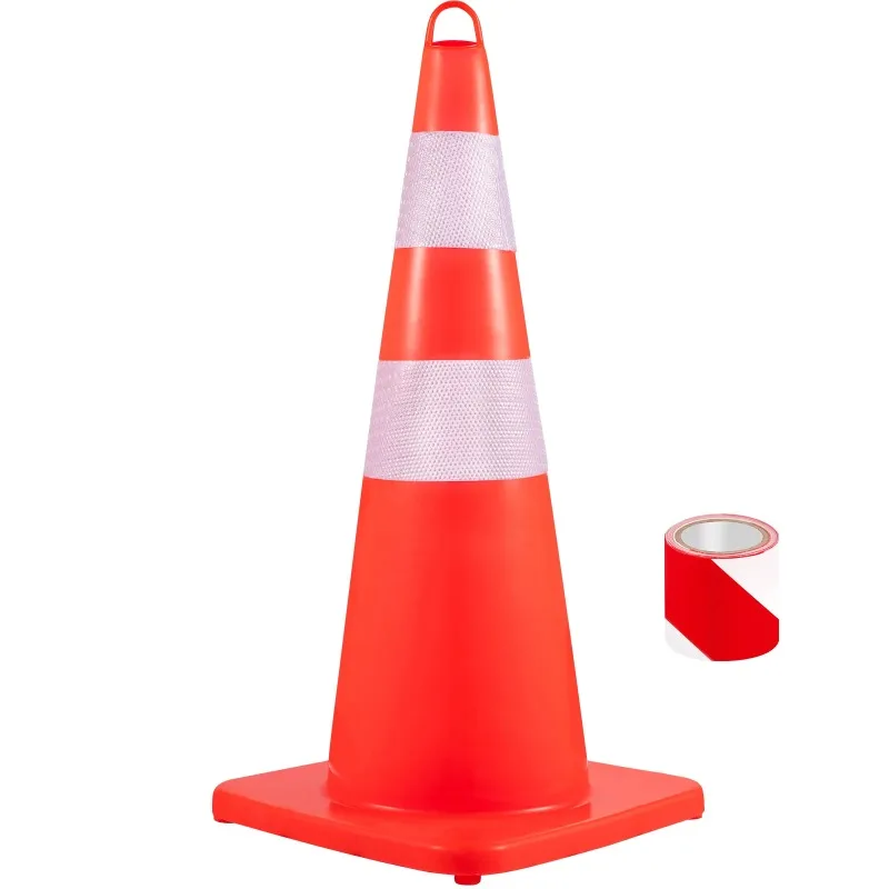 

KFFKFF 12 Pack Traffic Cones, 28" Safety Cones, PVC Traffic Cone for Road Parking Training Cones