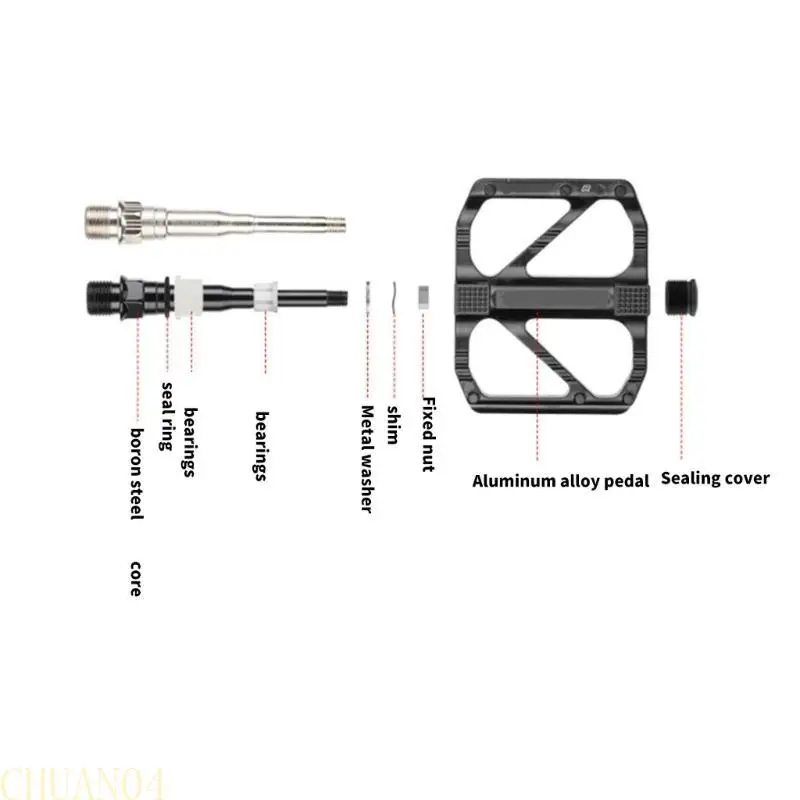 

A1A2 Bearings Wide Flat Cycling Pedals Nonslip R27 Road Bicycles Pedals Aluminum Alloy Mountain Bicycles Pedals Enduring