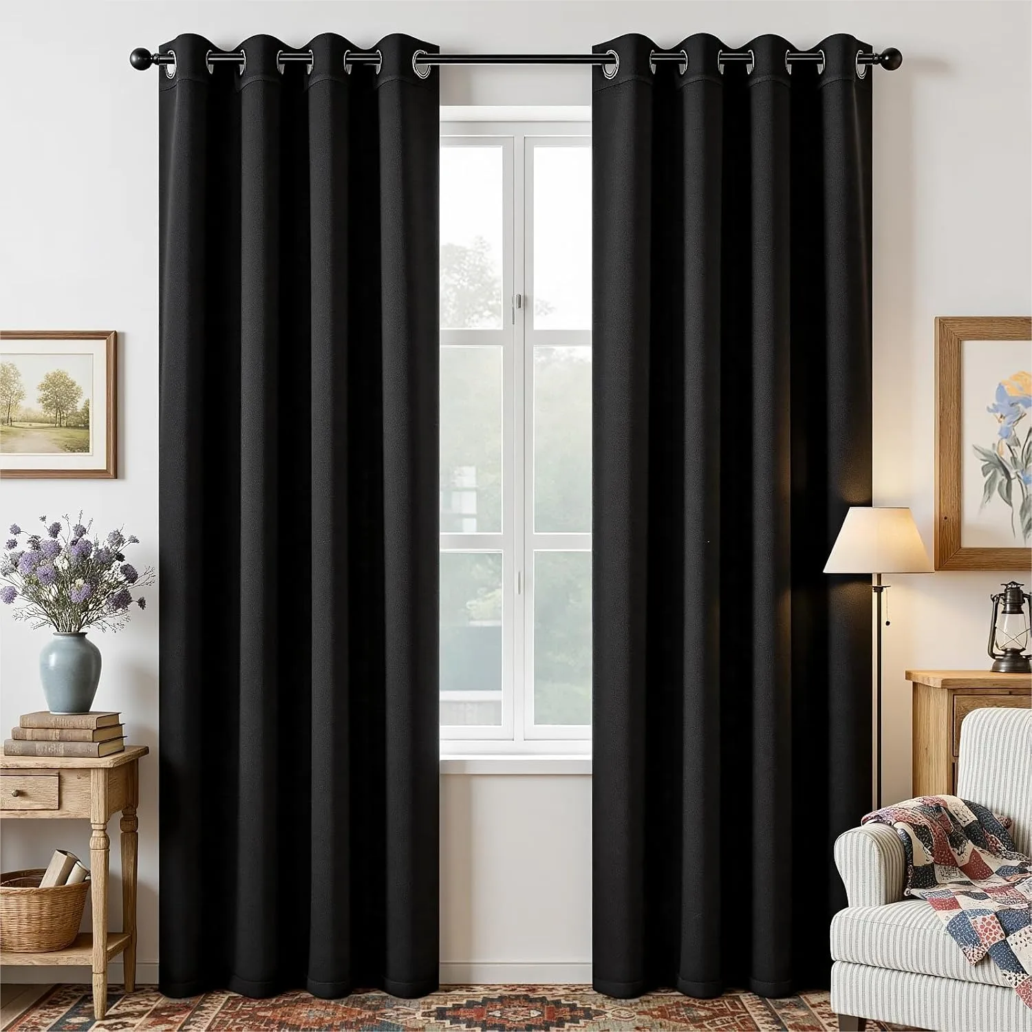 

Blackout Curtains for Bedroom 84 Inch - Room Darkening Thermal Insulated Grommet Drapes, Noise Reducing, Wrinkle-Free, 2 Panels