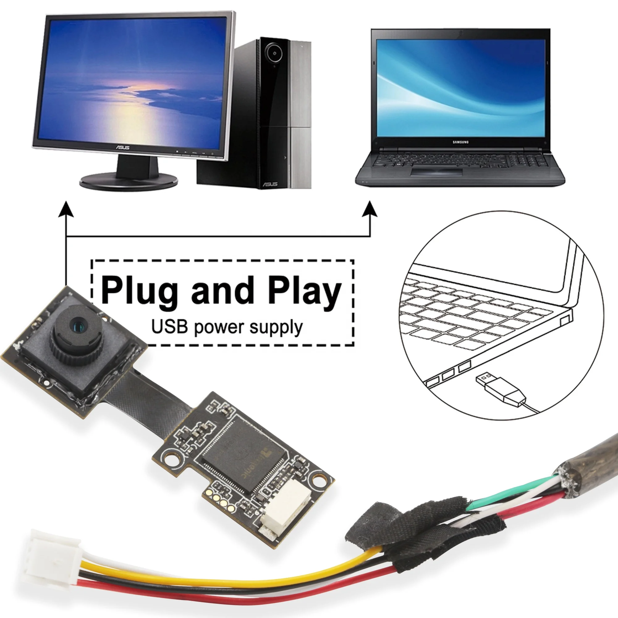 وحدة كاميرا 8MP IMX415 مستشعر 4K COMS صورة ملونة واجهة USB2.0 30FPS ثمانية ملايين بكسل