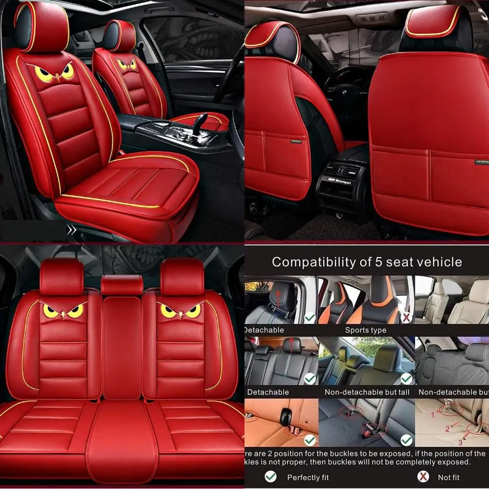

Универсальные красные чехлы на сиденья, полный комплект для автомобилей, внедорожников, грузовиков, седанов — защита автомобильных сидений