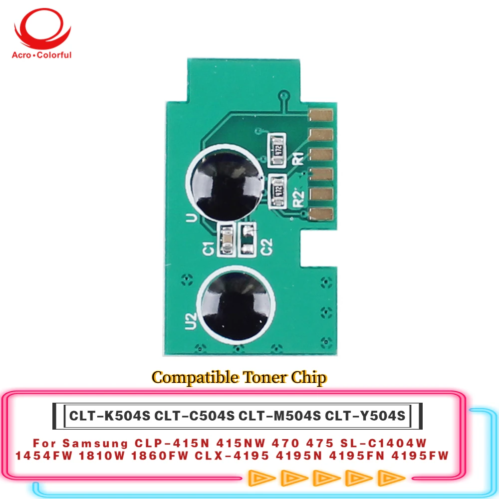 

504S Compatible CLT-K504S CLT-C504S CLT-M504S CLT-Y504S Toner Chip For Samsung CLP-415N 415NW 470 475 SL-C1404W 1454FW Printer