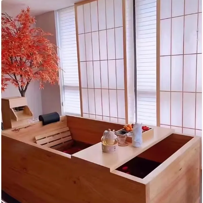 

X69 Hotel Oak Bath Wooden Bucket Bath Basin Beauty Club Wooden Adult Customization