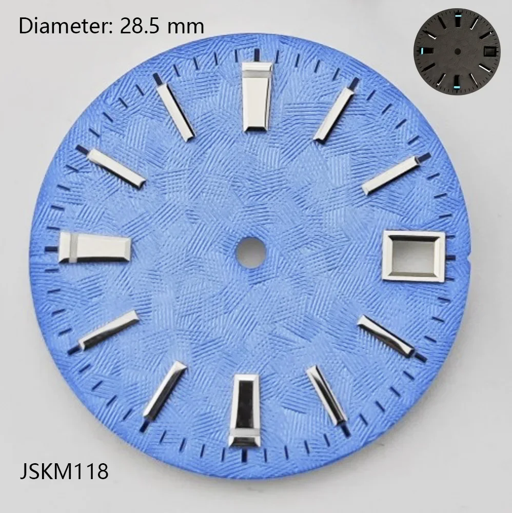 Quadrante NH35 da 28,5 mm quadrante grigio carbonio linea nera con motivi fti Giappone NH35 movimento meccanico automatico watchmods possono personalizzare il logo