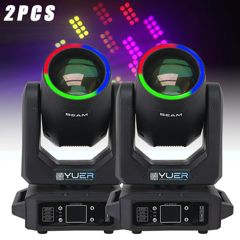 Foco de haz giratorio LED para decoración de bodas, luces Sharpy de escenario para fiesta, Dj, KTV, baile, DMX, con cabezal móvil, 18 prismas, 200W, 2 piezas