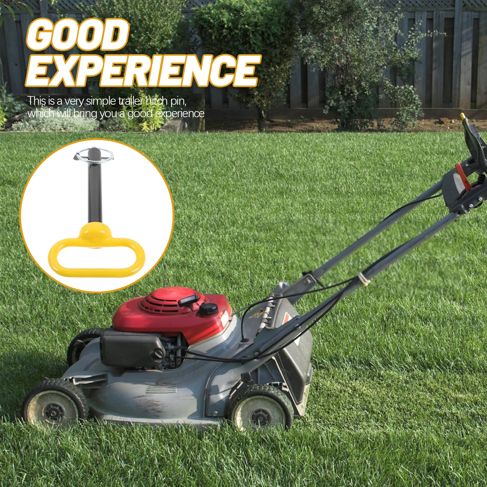 

Trailer Hitch Pin Yellow 5 8X4 Lawn Mower Tractor Accessories Towing Hook Fits Receivers Prevent Theft Safe Durability
