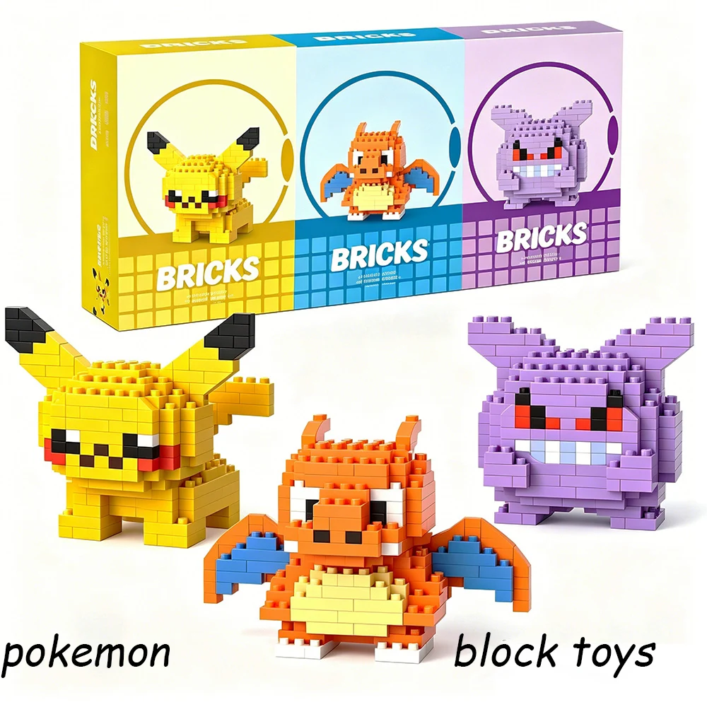 Pokemon Construction toys Pokémon Gengar Action Animel Character Pikachu Charizard Model building block For kids Gifts